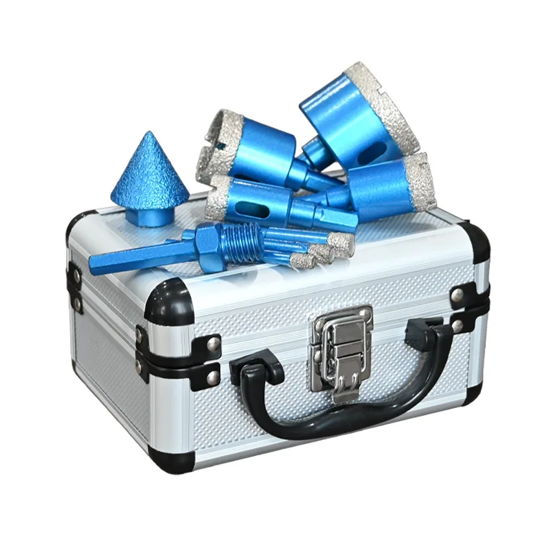 

9pcs Brazed Dry Diamond Drill Bits Set Aluminum Case for Ceramic Tile Granite Marble Hole Saw