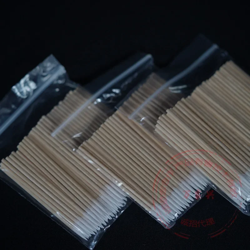 100Pcs Nails Wood Cotton Swab Clean Sticks Bud Tip Wooden Cotton Head Manicure Detail Corrector Nail Polish Remover Art Tool