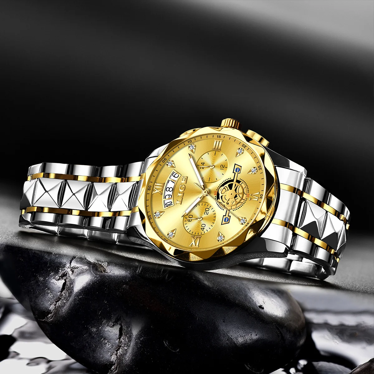 Reloj Hombre Orologi da uomo d'affari di lusso Orologi da polso al quarzo impermeabili Calendario Cronografo luminoso Orologio da uomo in acciaio inossidabile