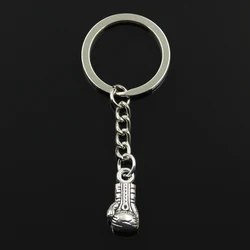 Fashion 30mm Key Ring Metal Key Chain Keychain Jewelry Antique Silver Color Plated Boxing Glove Fist 22x11x7mm Pendant