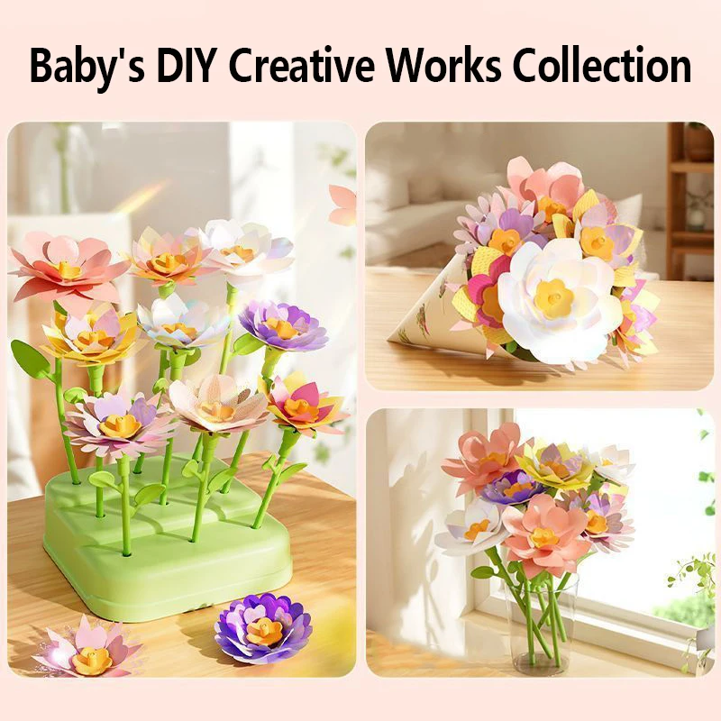 Diy buquês de flores de tecido brinquedos kits de artesanato flores artesanais mercado brinquedos educativos para crianças meninas presente de aniversário de natal
