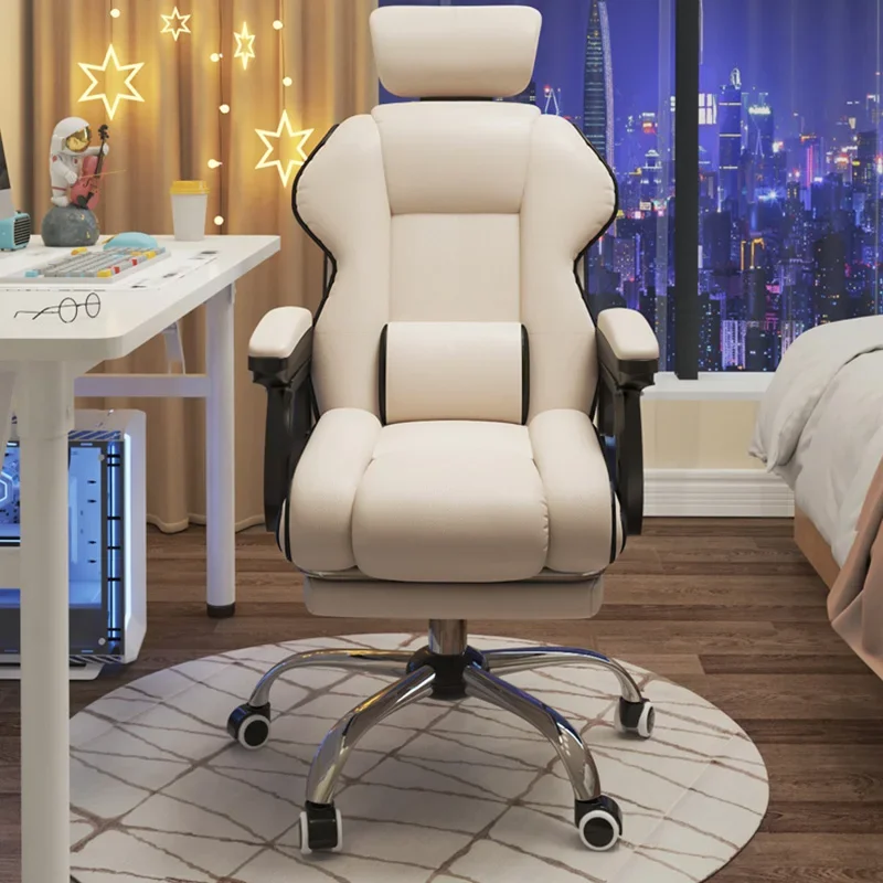 

Back Cushion Office Chair Armrest Footrest Design Mobile Recliner Ergonomical Chair Luxury Leather Silla De Furnitures