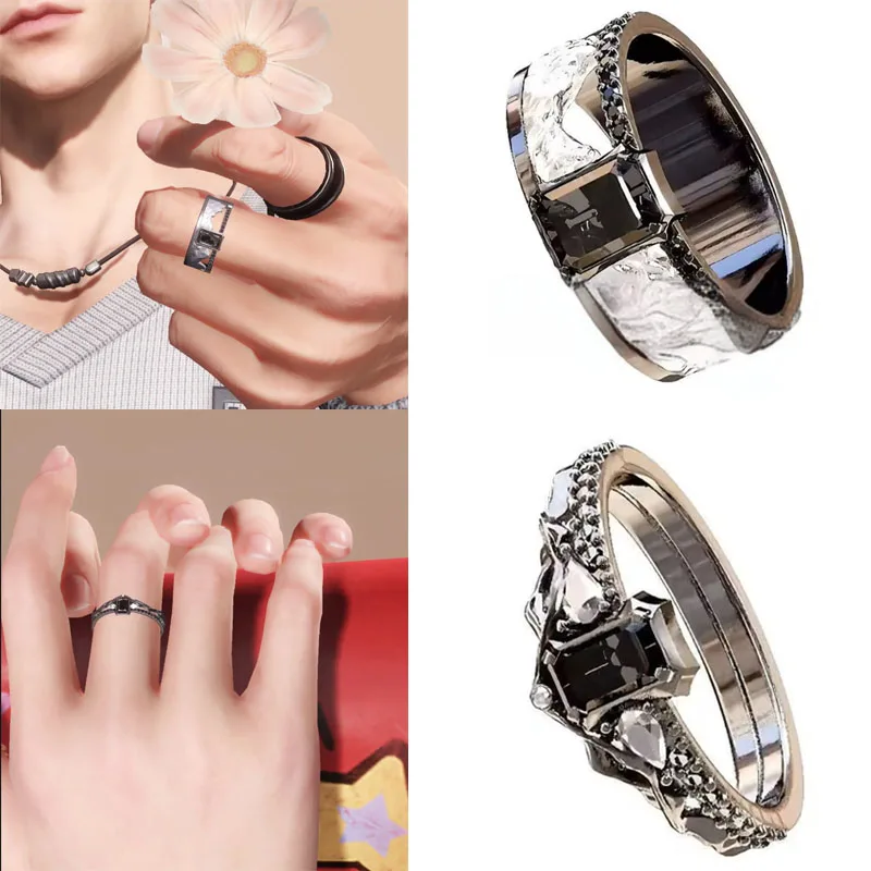 Game Love and deepspace Sylus Cosplay Ring Opening Adjustable Level 100 Couple Rings Jewelry Accessories Prop