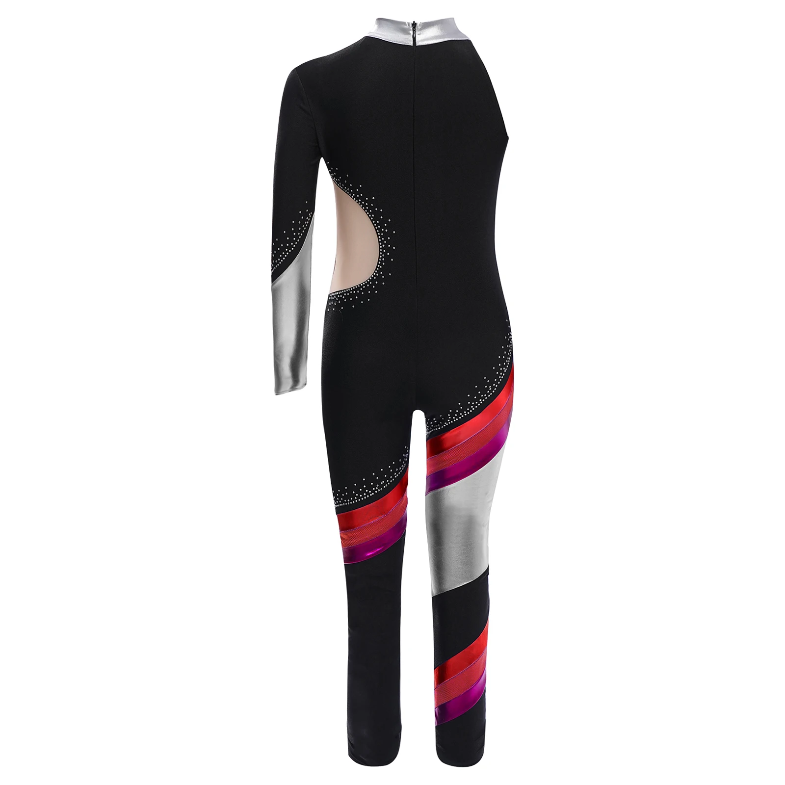 Dziecięce dziewczęce gimnastyka artystyczna akrobatyczne łyżwiarstwo figurowe kostium baletowy błyszczące dżetów kombinezon pełnej długości body trykotowe