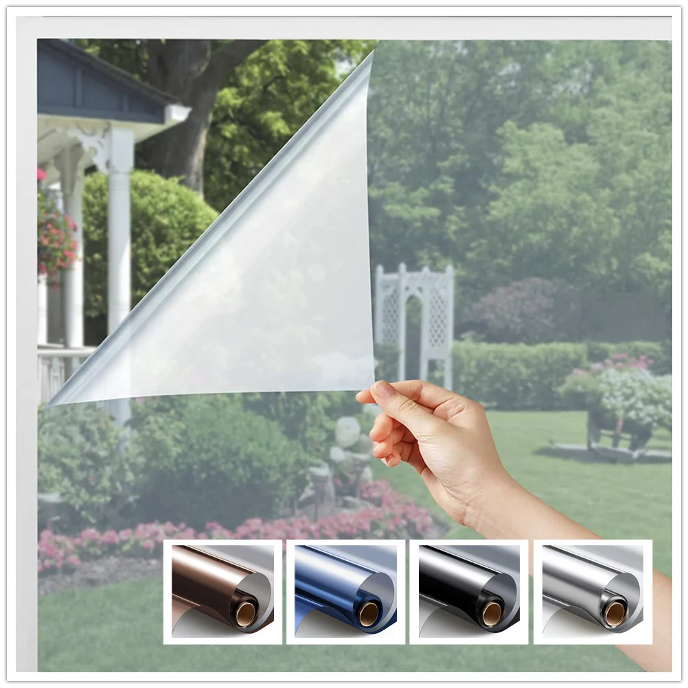 

One Way Window Privacy Film Sun Blocking Window Tinting Film for Home Heat Control Mirror Tint Film Reflective Solar Glass Film