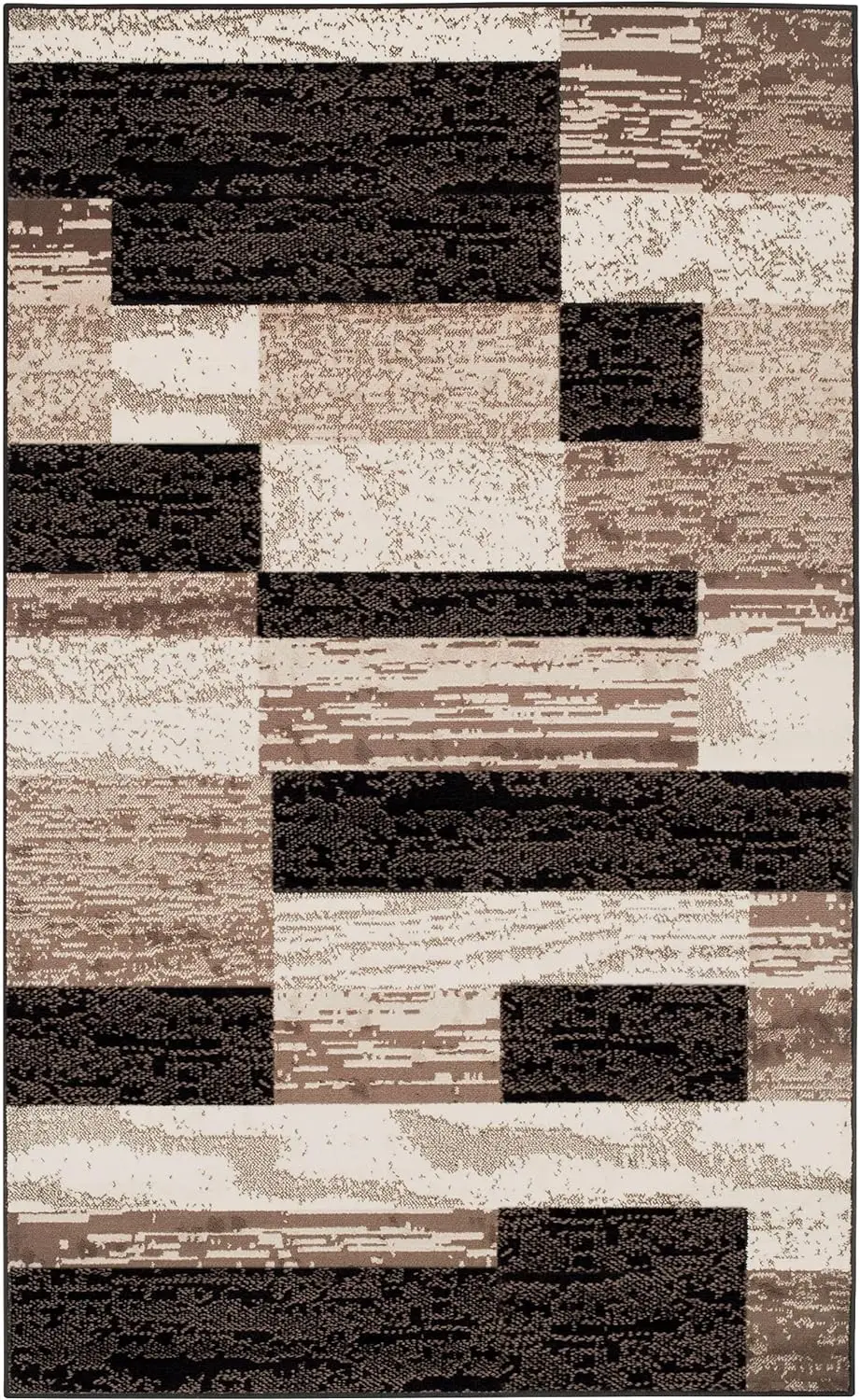 

Indoor Area Rug, Jute Backed, Modern Geometric Patchwork Floor Decor for Bedroom, Office, Living Room, Entryway, Hardwood