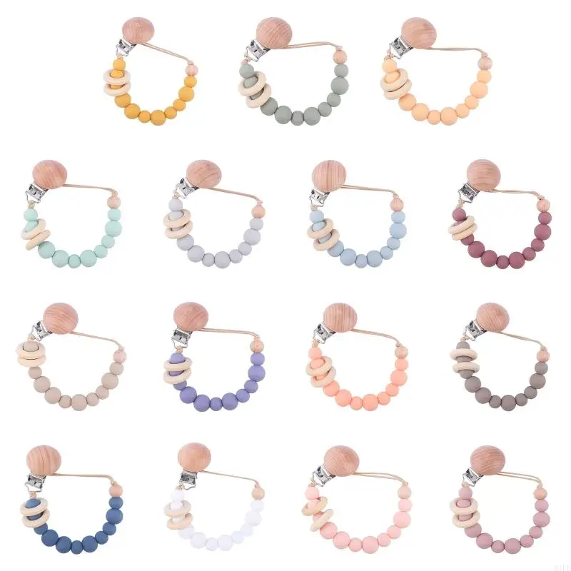 

Q1FE Baby Pacifier Chain Clip Nursing Teether Soother Holder Silicone Bead Chain Clip
