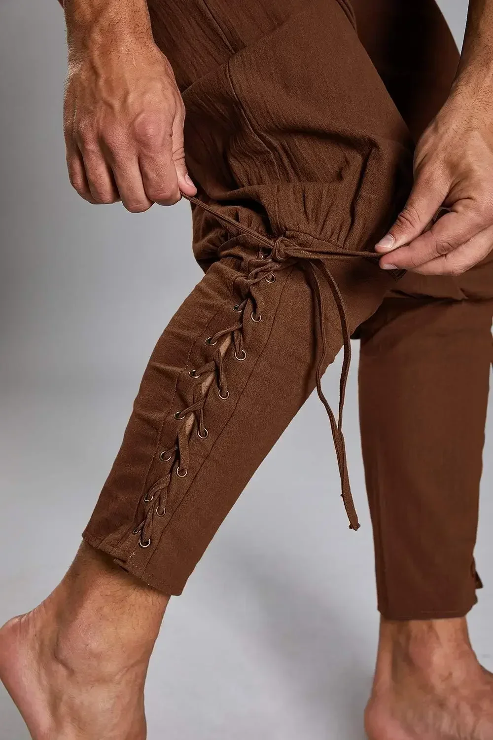 1Makkrom رجل القرون الوسطى الكاحل السراويل القراصنة زي الدانتيل يصل مدبب النطاقات عصر النهضة الملاح هالوين بنطلون #5