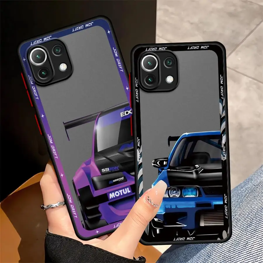 حافظة لهاتف Xiaomi Mi 11T Pro 11 Lite غطاء خلفي ياباني JDM Drift Car Red Sun