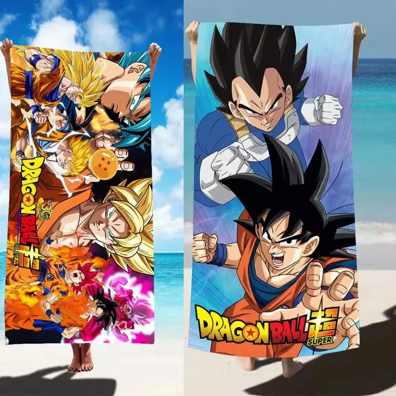 Toalla de playa de 75x150CM de Anime Dragon Ball Goku, toallas de verano Saiyan, Toalla de baño, toallas de baño, toalla de playa de viaje de secado rápido
