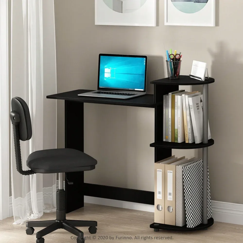 

Computer Desk With Shelves, Student Computer Table Home, Office Desk With Storage, Laptop Desk Easy Assembly, Black Grey
