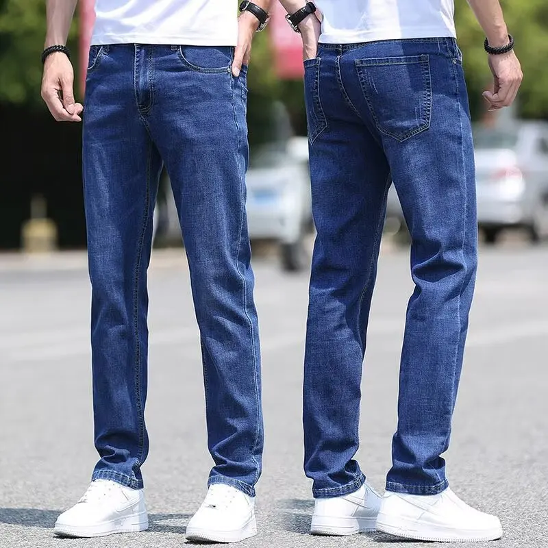 Men's Jeans Men's Thin Summer New Retro Loose Straight Casual Simple Long Pants Men