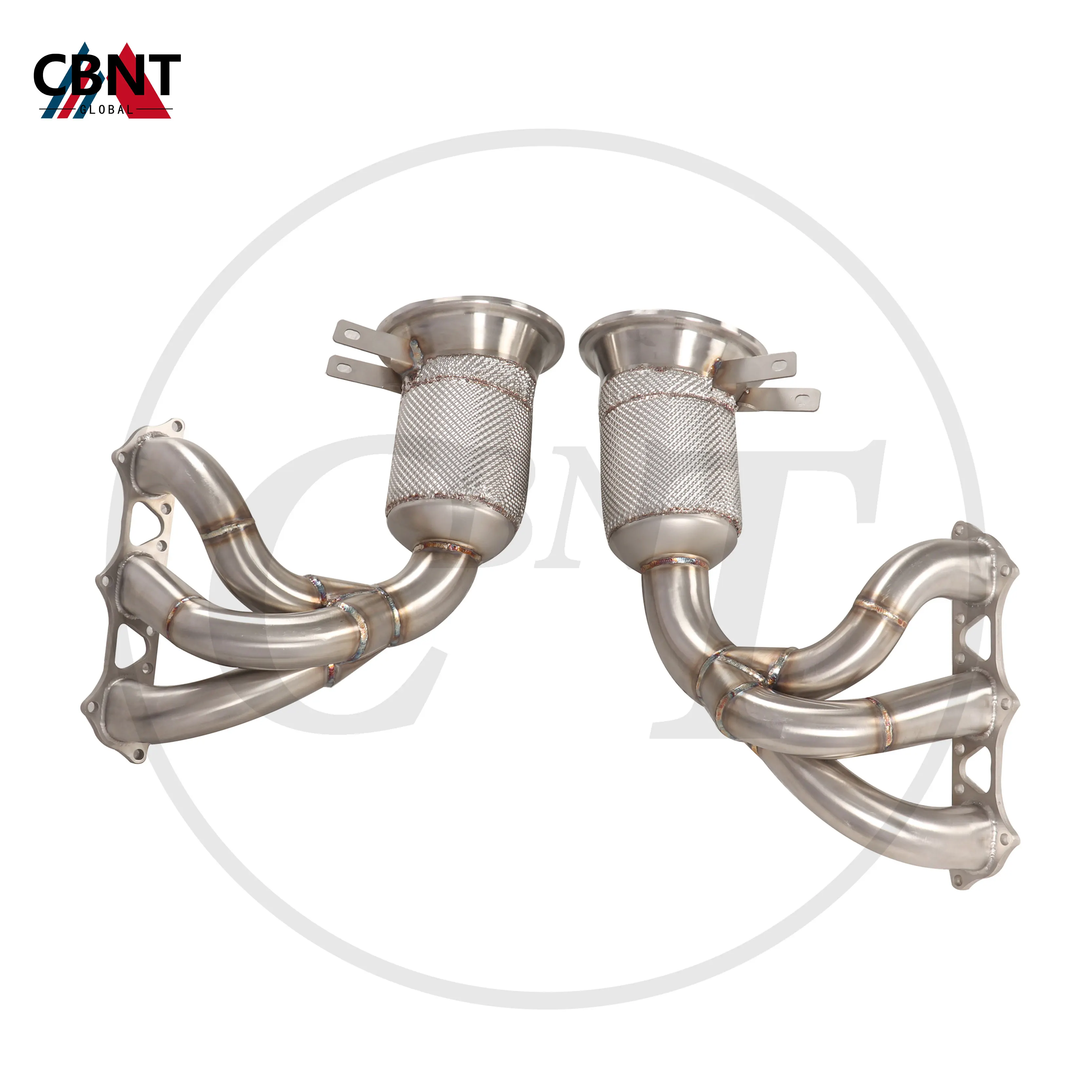 CBNT Exhaust Manifold Header for Porsche 911 992 GT3 Exhaust-pipe with Heat Shield High Performance SS304 Exhaust-system