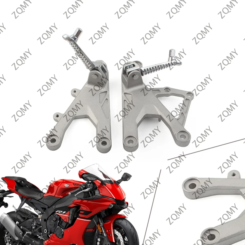 Motorcycle Front Driver Foot Peg Rest Bracket For Yamaha YZF R1 R1S R1M 2015 2016 2017 2018 Silver Aluminum