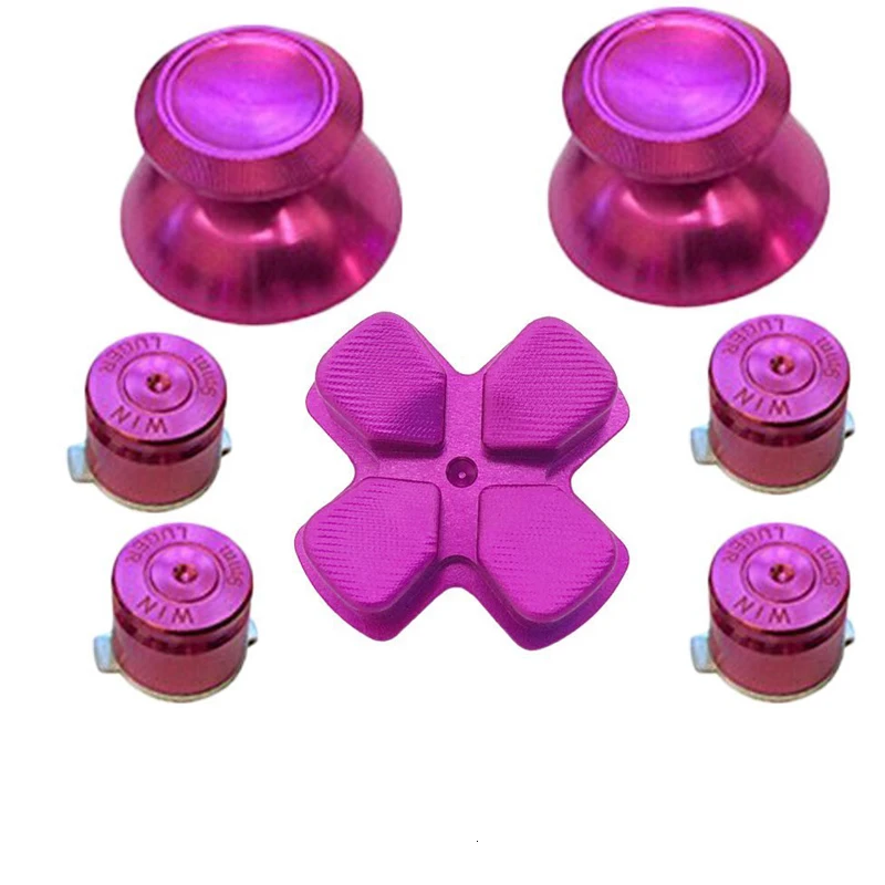 Gold Custom Metal Thumbsticks Analogue Controller Bullet Buttons Chrome D-pad for Sony PlayStation 4 (PS4)  Controller