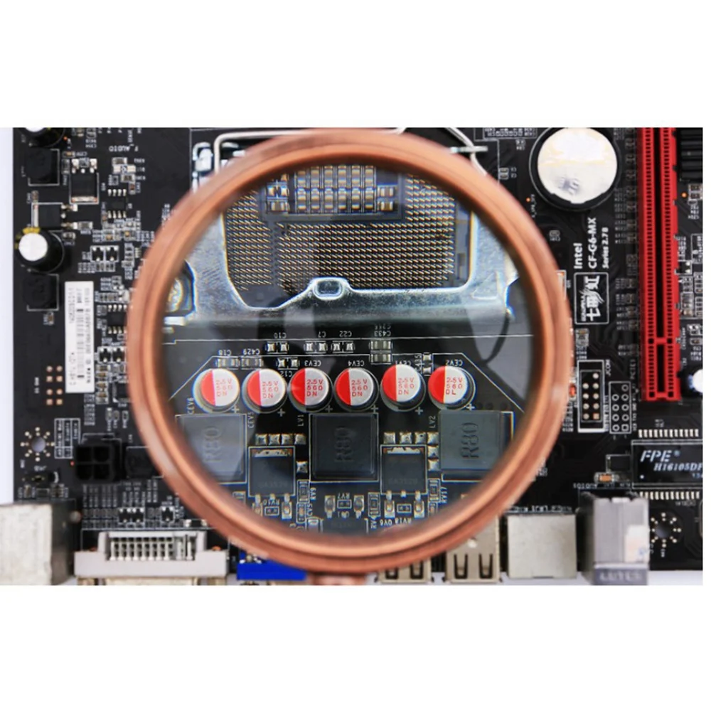 MLGB-나무 손잡이 휴대용 돋보기, 10X 레트로 손잡이 독서 돋보기, 고급 휴대용 광학 유리