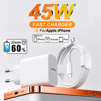 Original PD 45W Type C Charger For Apple iPhone 17 16 15 14 13 12 11 Pro Max Air Plus Samsungs Xiaomi Charge Fast Charging Cable