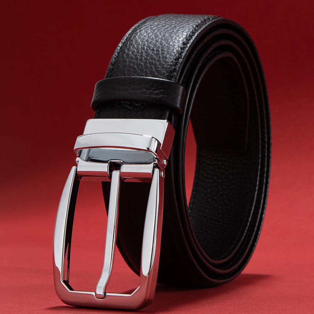 

Men Genuine Leather Belt for Jeans Pants Luxury Designer Male Fashion Strap Free Shipping Real Cowskin Cowboy Metal Pin Buckle