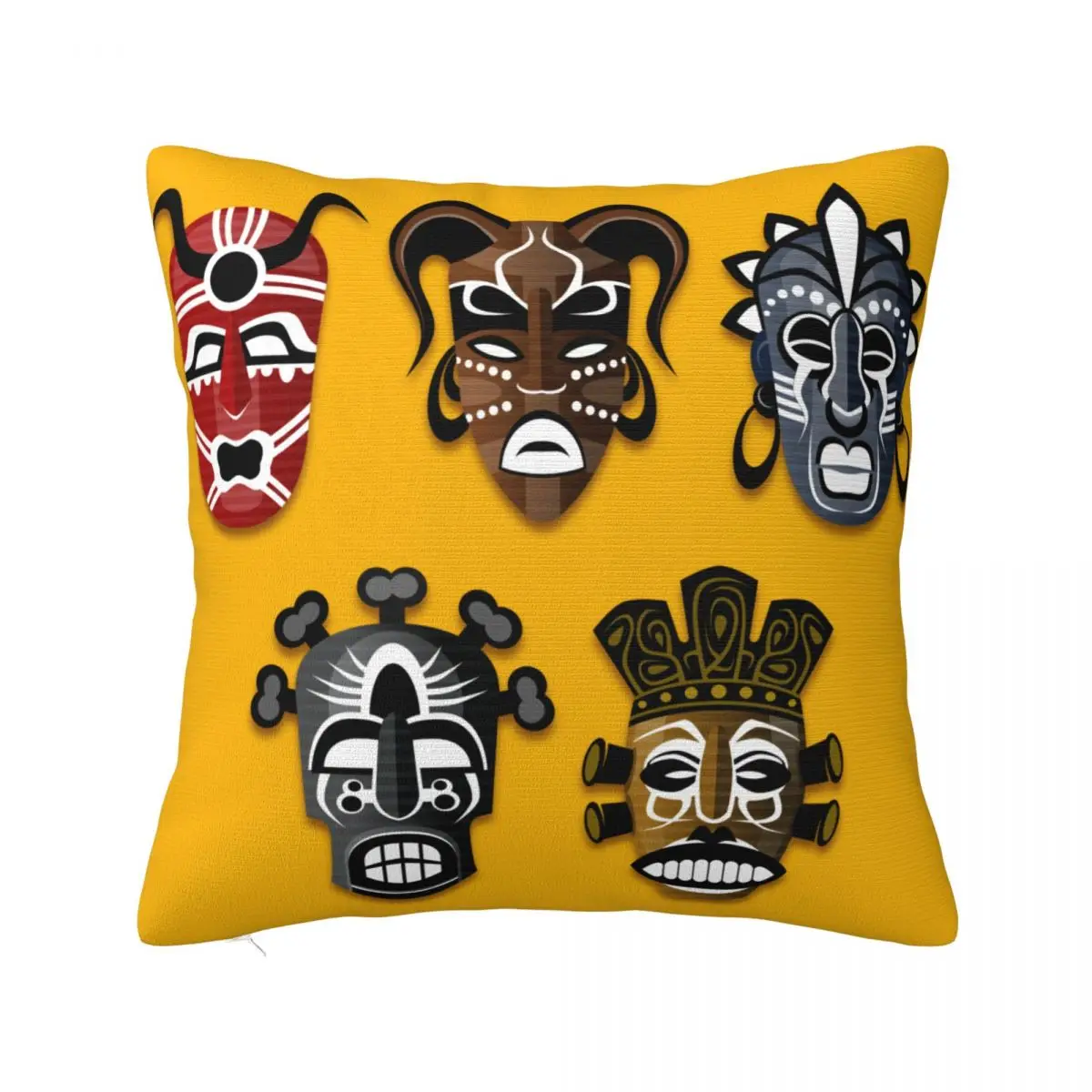 Masks Tribe Africa Culture Pillowcase Printed Polyester Cushion Cover Decorations Pillow Case Cover Seat Drop Shipping 40X40cm