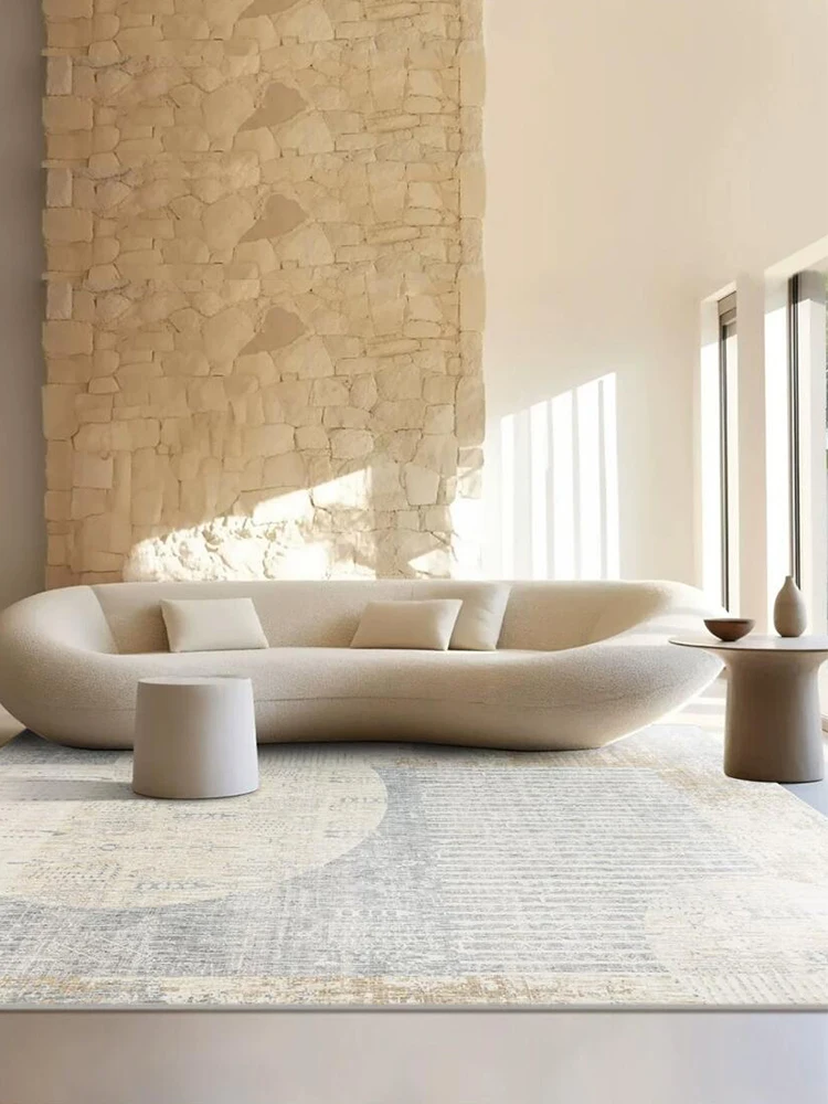 Turkey French Style Living Room Carpet Modern Art Area Rug Thick Sofa Table Floor Mat Bedroom Area Rug Geometry Simple Carpets