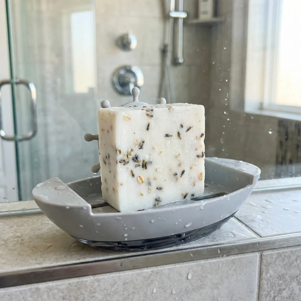 

Decor Drainage Boat-Shaped Soap Dish Plastic Household Soap Holder Innovative Cartoon Soap Dish Bathroom