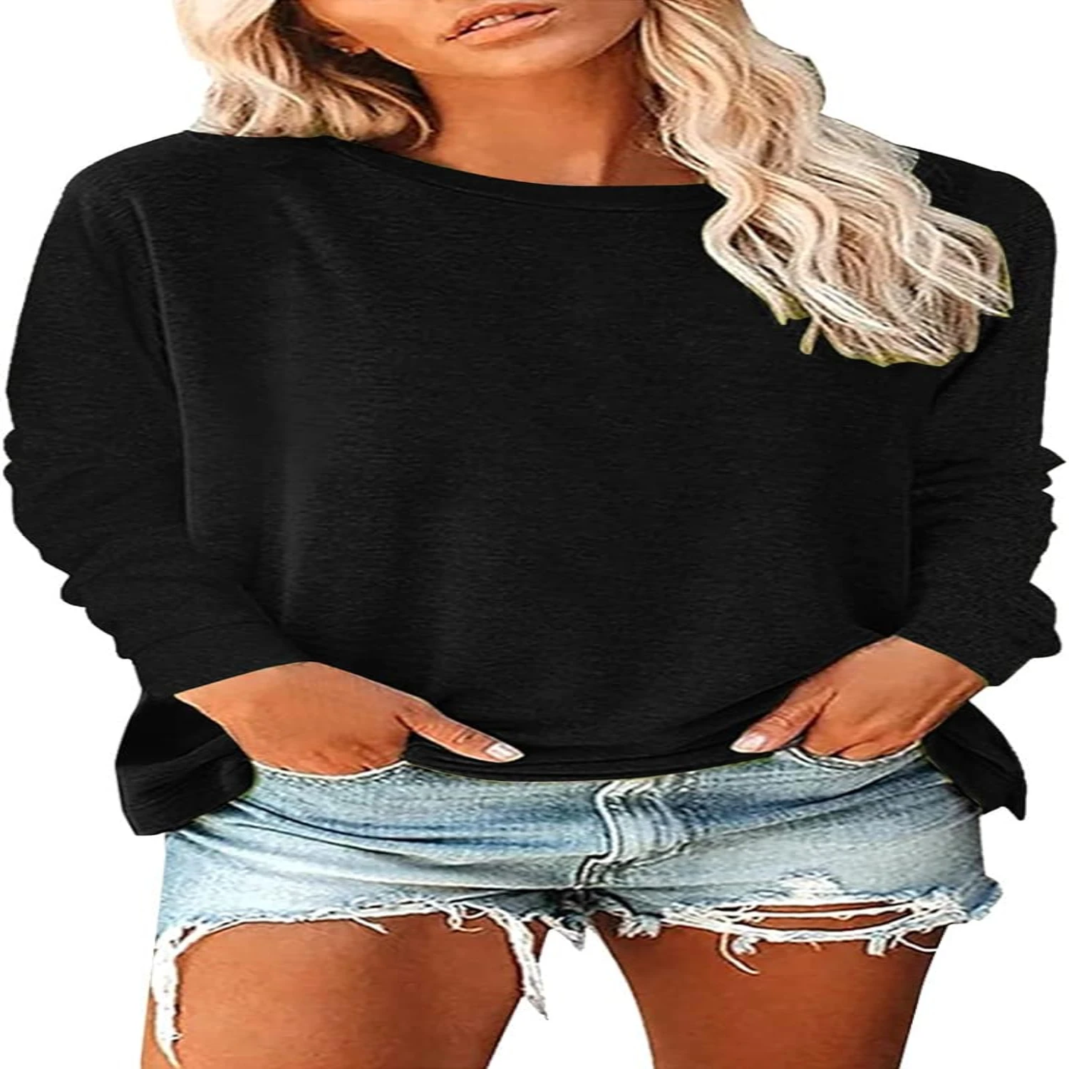 Fashionable and stylish lingerie set for women  Loose fit t-shirts and solid colored long sleeve tops that are comfortable and m