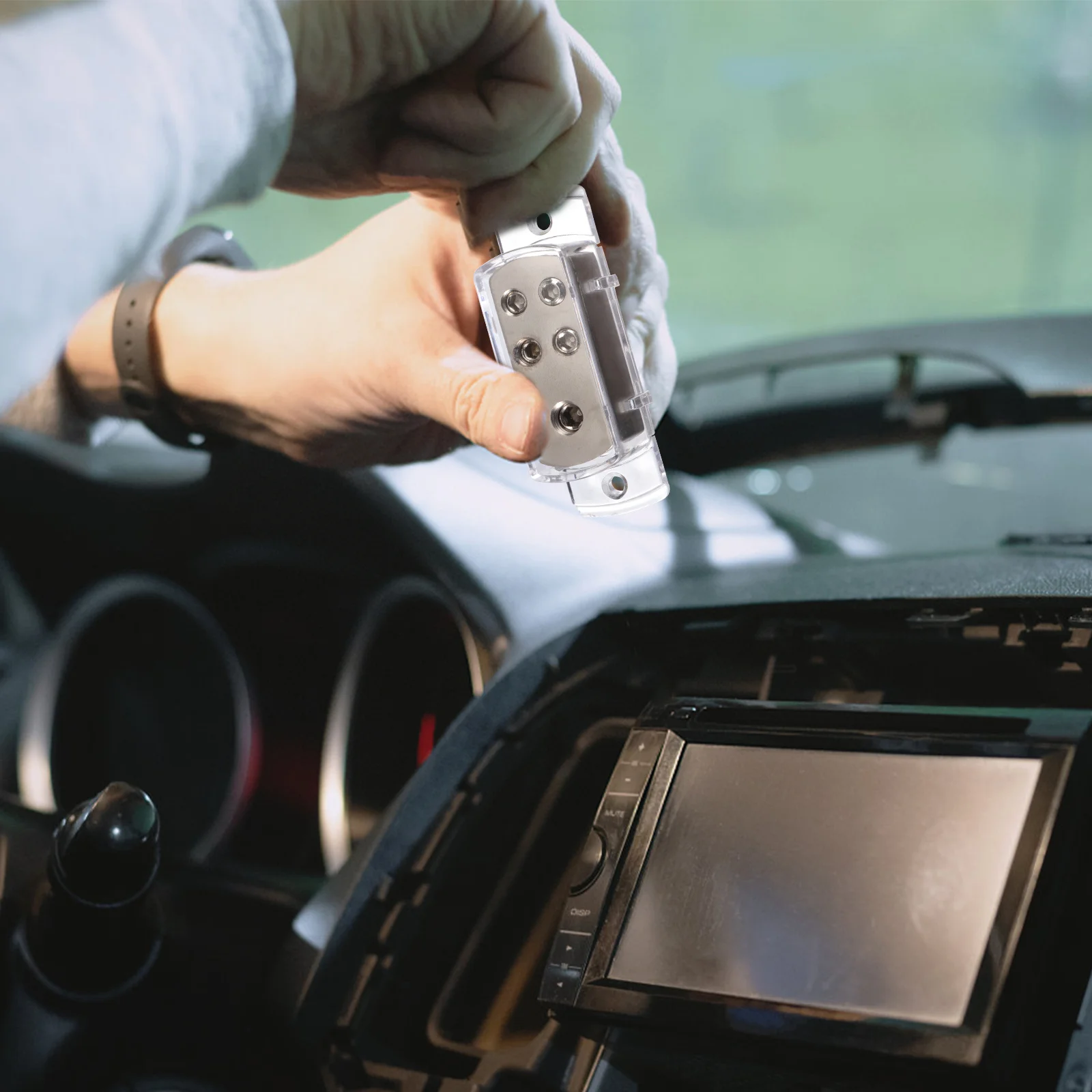 

Car Audio Power Distribution Block Gold Plated Solid Metal Car Boat Rv Wire Splitter Fits 4ga 8ga Power Distribution Block