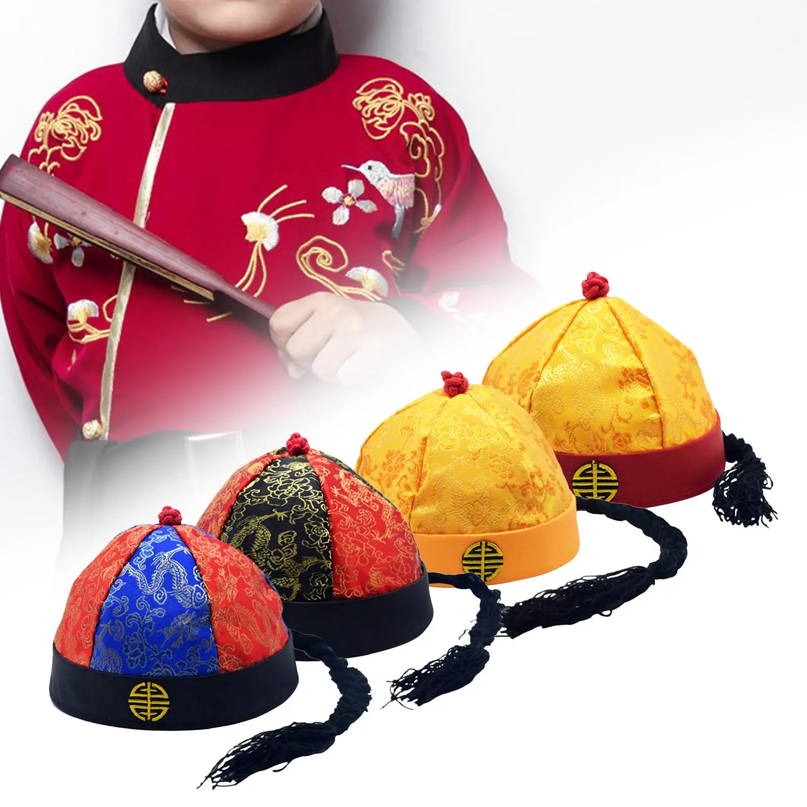 Qing Emperor Hat Costume Hat for Stage Performance regalo di compleanno Dressing up