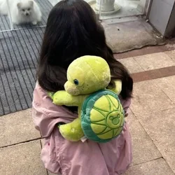 Miniso Disney OluMel Plush Backpacks Little Turtle Shape Kawaii Doll Bags Cute Cartoon Schoolbag Kids Green Backpack Girls Gift