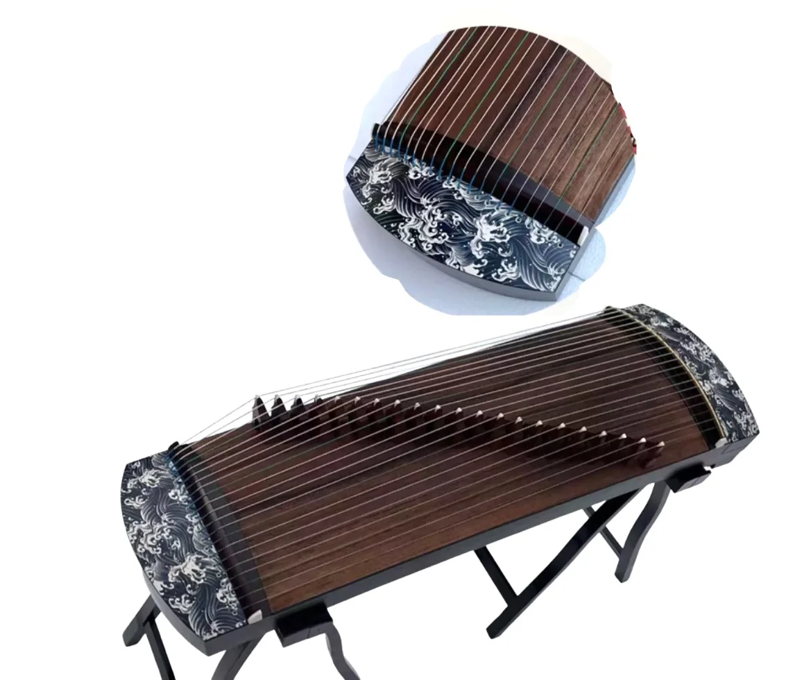 Guzheng 100cm 21 string zither Ink Rain River Pattern Professional performance Chinese string instruments