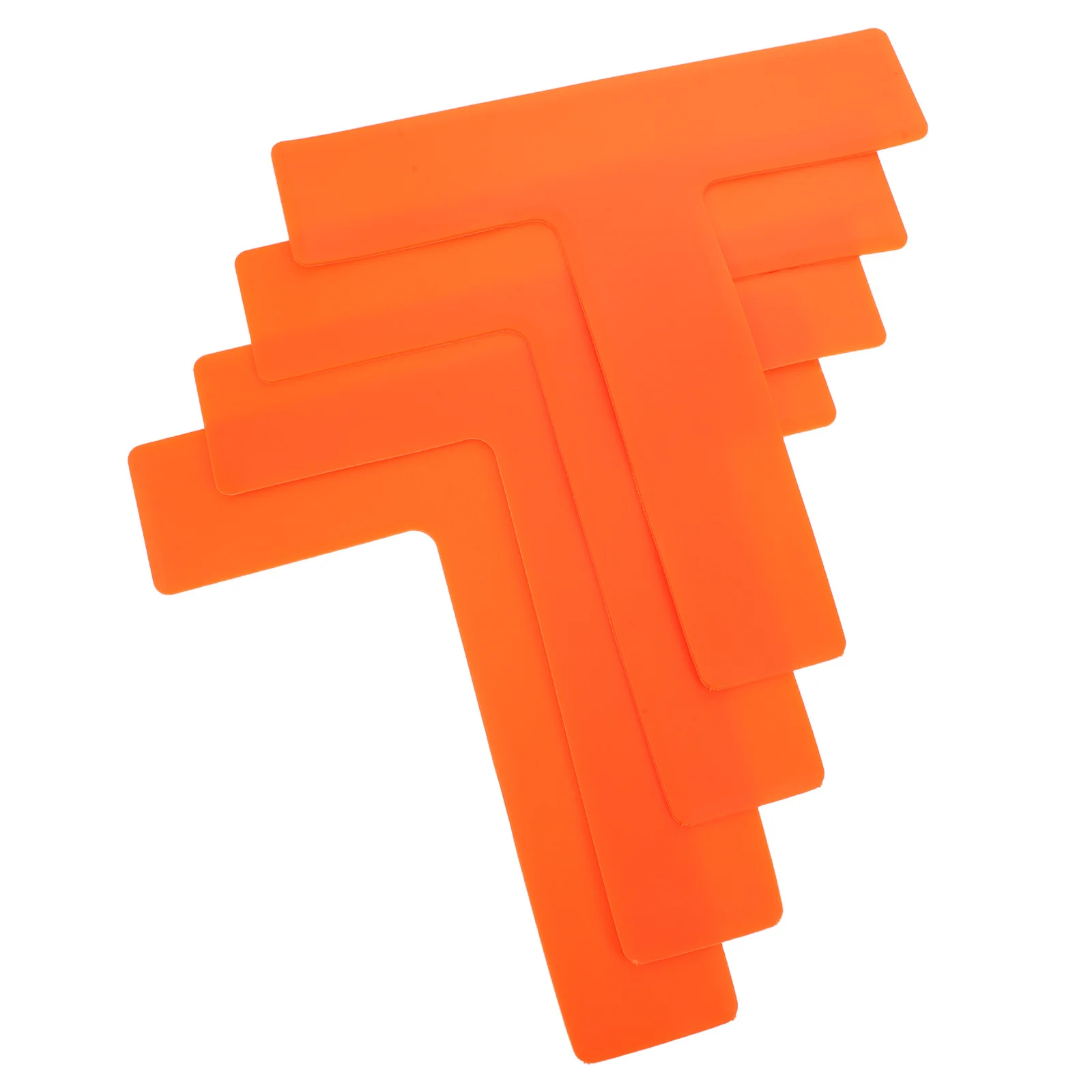 

4pcs Training Field Markers T Shape Flat Agility Mat For Drills Orange Soccer Position Markers Football Training Signs