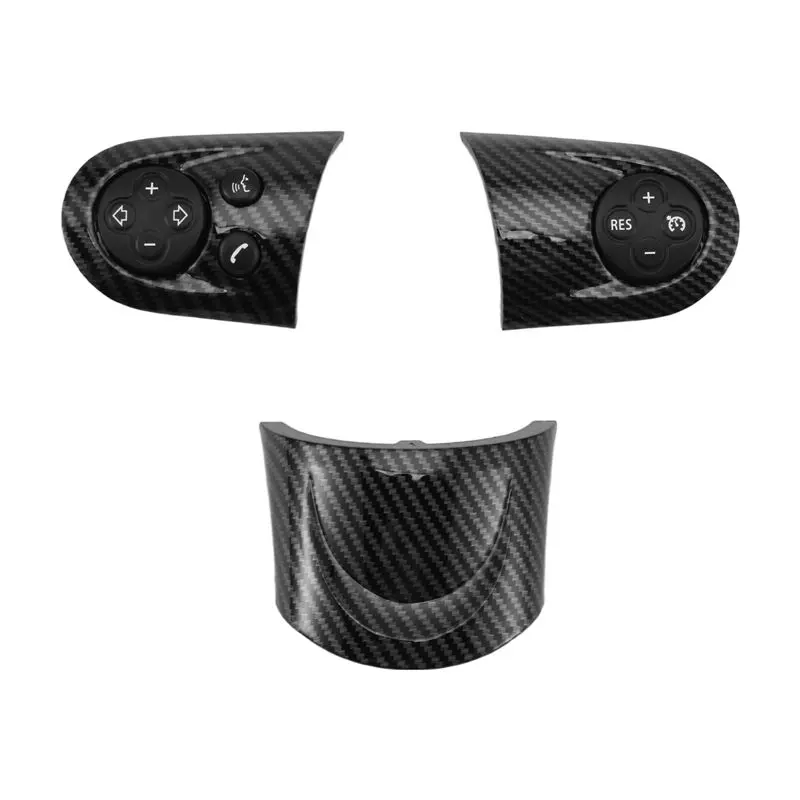 AEA6-Car Multifunction Carbon Fiber Steering Wheel Switch Button Trim Cap For MINI Cooper R55 R56 R57 R58 R59 R60 R61