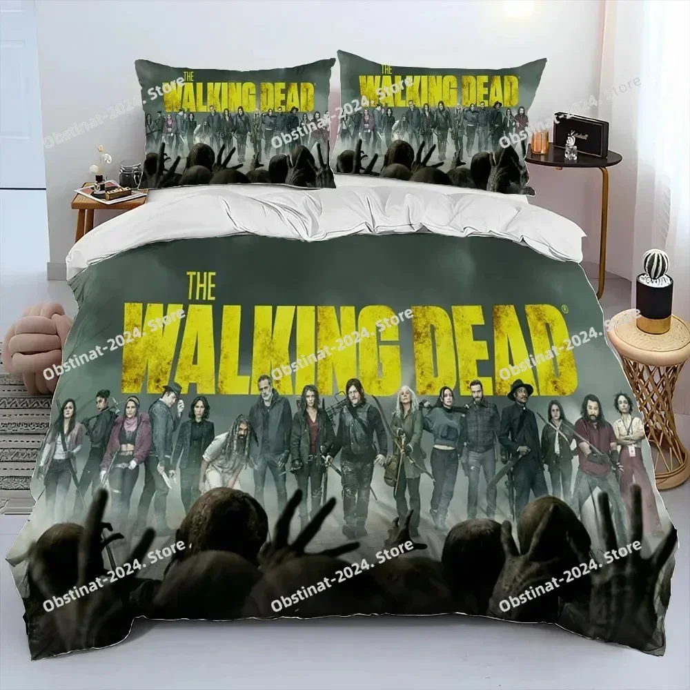Horror TV The Walking Dead Lincoln Comforter Bedding Set,Duvet Cover Bed Set Quilt Cover Pillowcase,King Queen Size Bedding Set