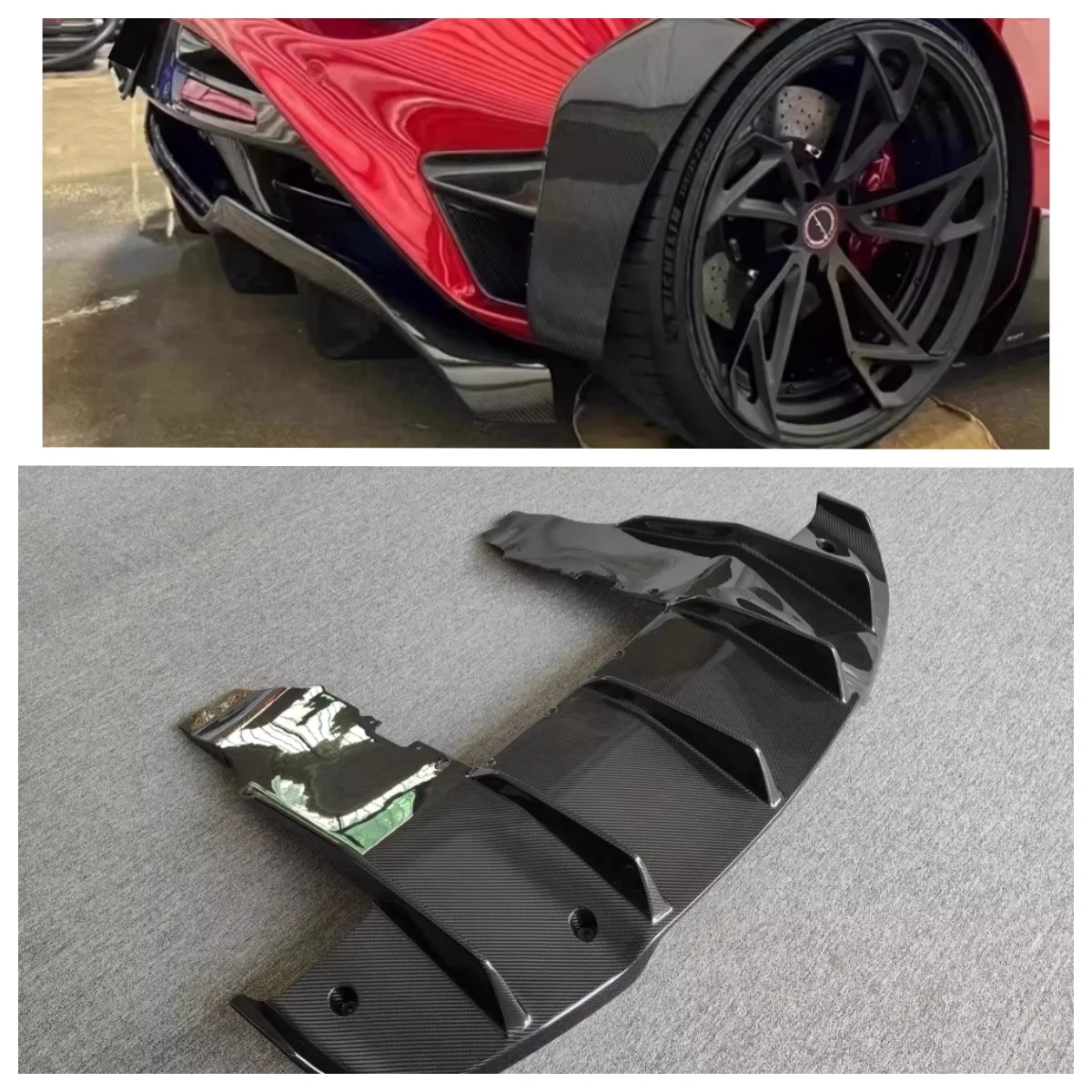 

Used for McLaren 720S High-quality Carbon Fiber R-style Rear Diffuser Body Kit