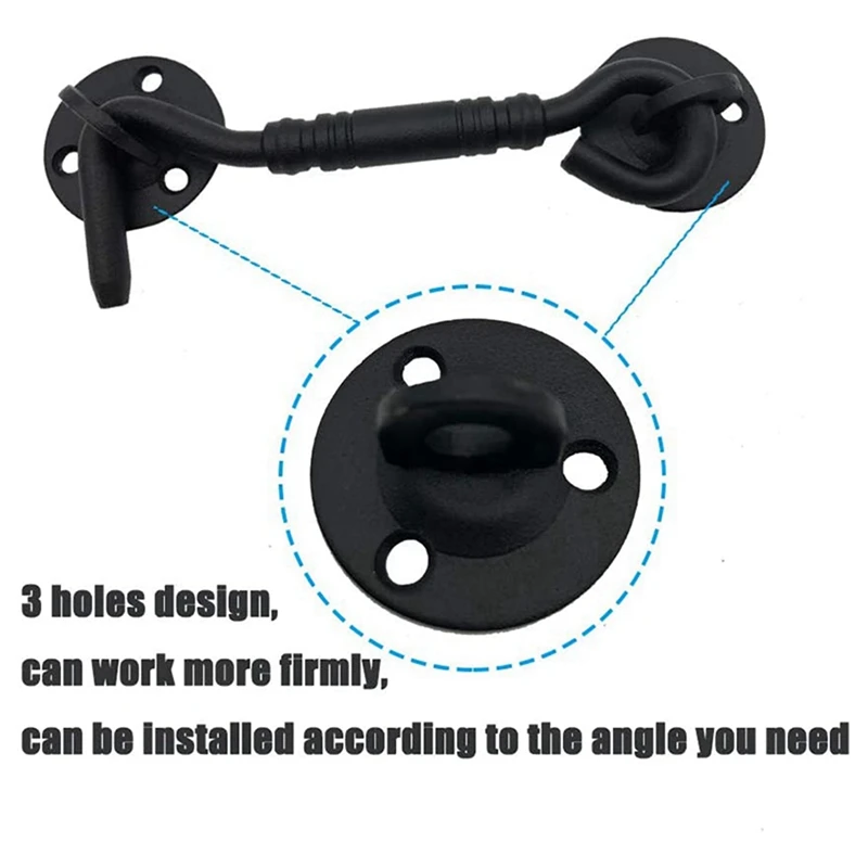 4X Barn Door Lock, 4 Inch Stainless Steel Door Hook & Eye Latch With Mounting Screws, Door Lock Latch For Sliding Door