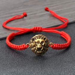 Charm Lion Head Braided Bracelet Rope Lucky Lover Men Women Bangles Jewelry New Fashion Adjustable Handmade Red String Bracelets
