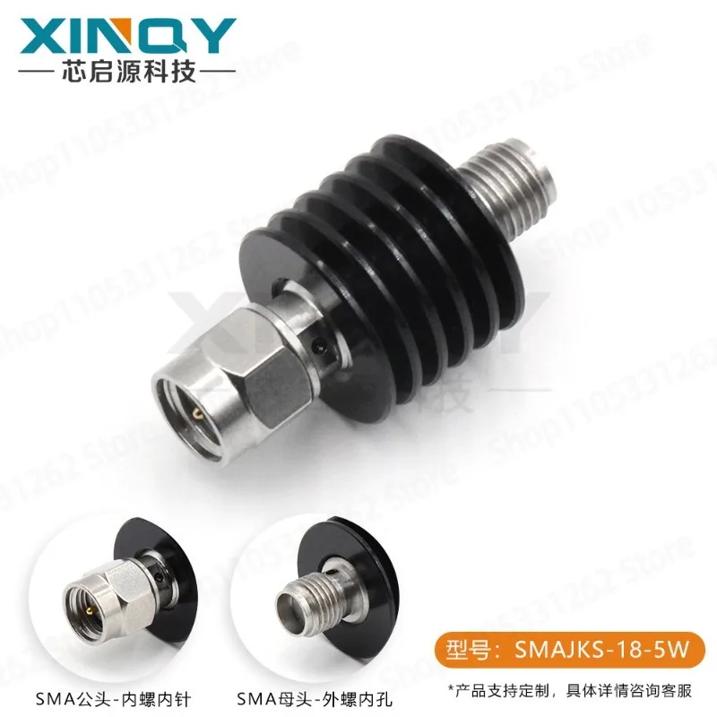 SMA Coaxial Fixed Attenuator 18G RF Signal Attenuator Head 20 30 1 40 10dB DC-8G 10W