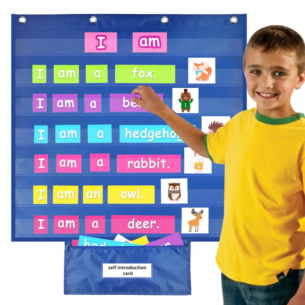 Educational Flashcard Organiser Hanging Bag For Kids Versatile Teaching Aid Enhances Interactive Learning. Early Child-hood