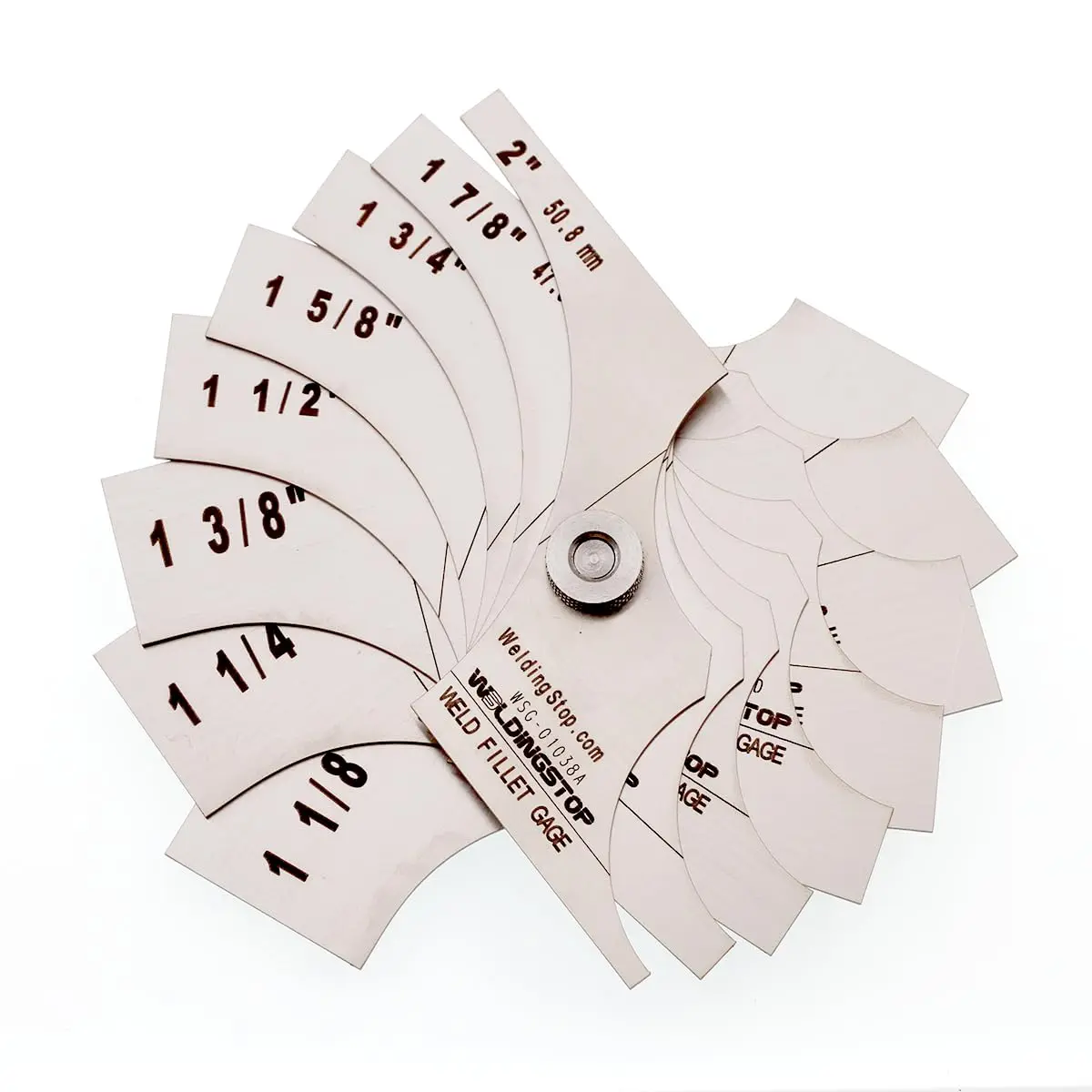 Welding Fillet Gage 8 piece set 1-1/8-2 Inch Measure tool inspection Gauge