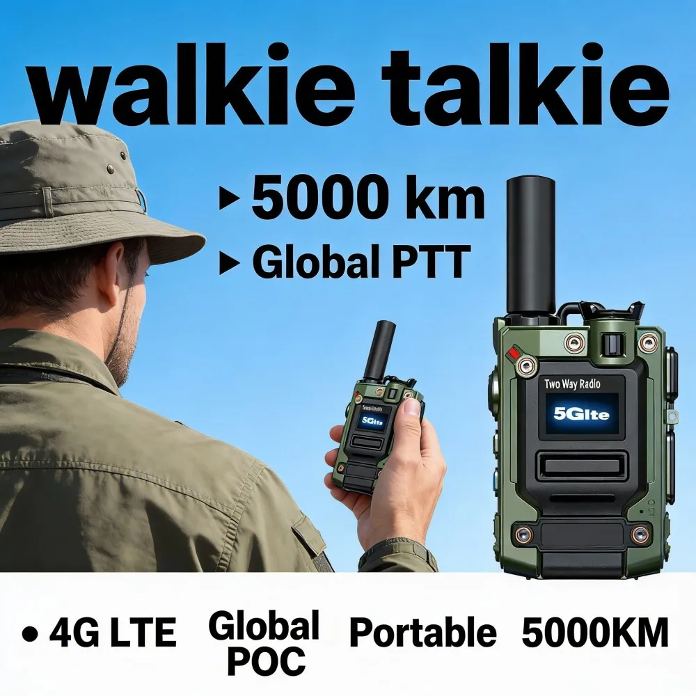 

Global Walkie Talkie, 4G, 3G, 2G, Integrated Dual Frequency, Bidirectional, with unlimited Distance of 5000 km