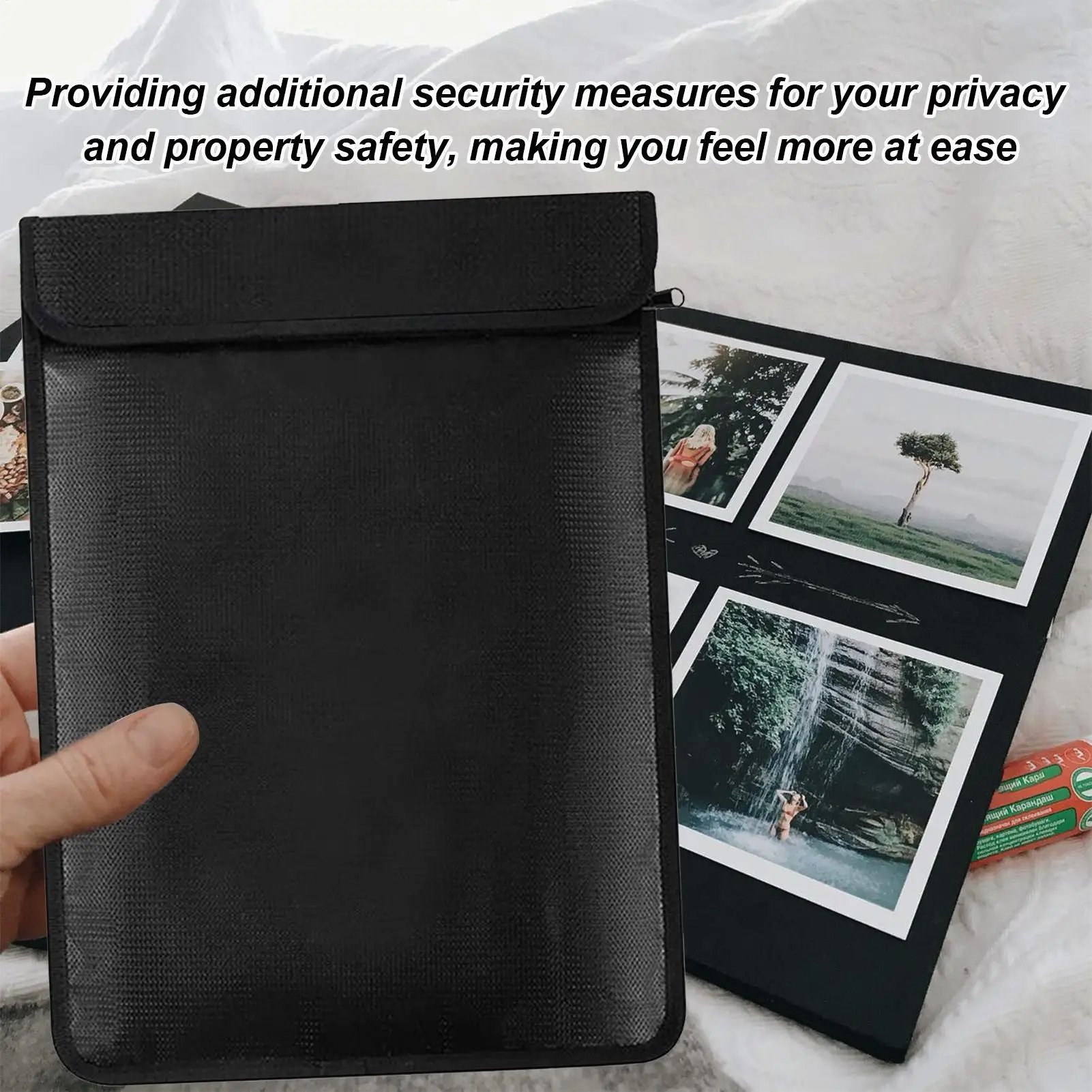 

28x38cm Fireproof Document Bag Waterproof Money Bags Fire Safe Storage Pouch with Zipper Cash File Envelope Holder