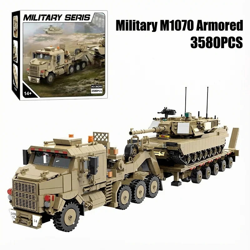 

Military M1070 Armored Vehicle 5 Figures Building Blocks WW2 Tank Carrier Car Brick Model Kit Boys Toy Adults Kid Gift 3580PCS
