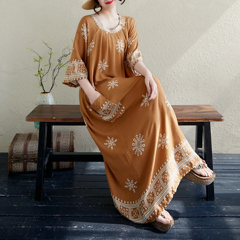 

Женские большие размеры, художественные круглые хлопковые свободные брюки с цветочным принтом для похудения длиной до колена трапециевидной формы с высокой талией для поездок на работу