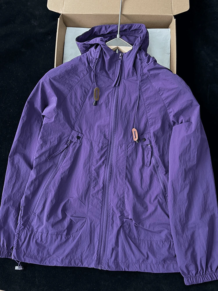 

Lightweight UV Protection Fiing Jaet Men's Women's Outdoor Purple UPF50+ Anti-Uv Windbreaker Faionable Youth Sle