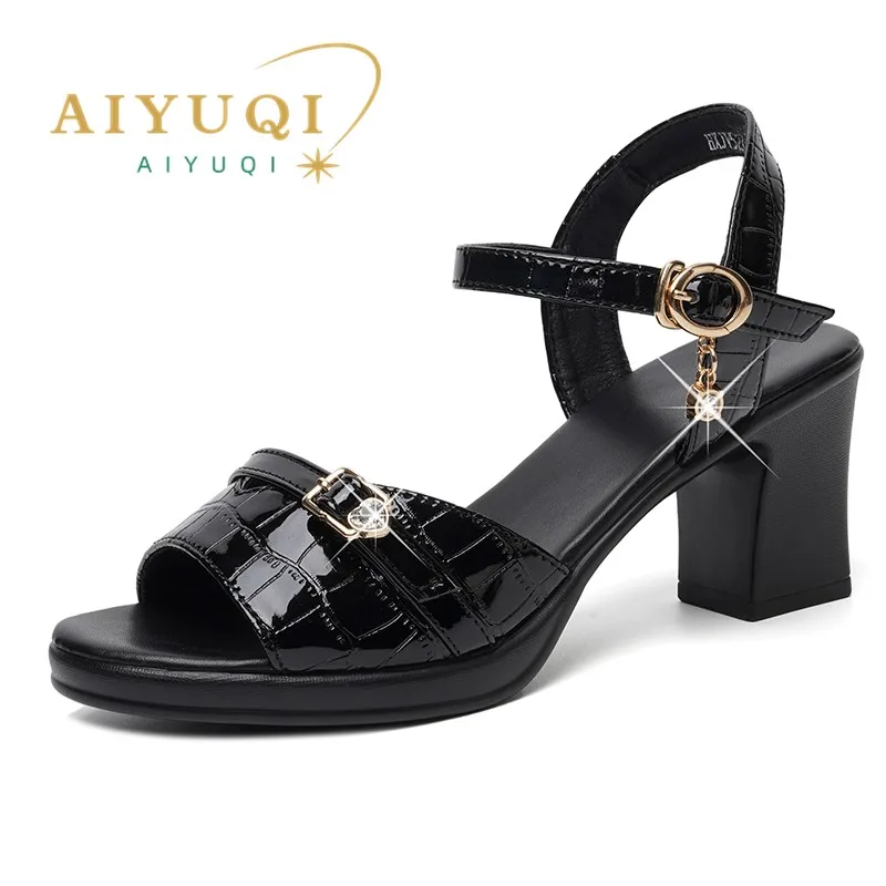 

AIYUQI Women Sandals High Heels Summer 2024 New Dress Women Sandals Genuine Leather Fashion Roman Sandals Ladies