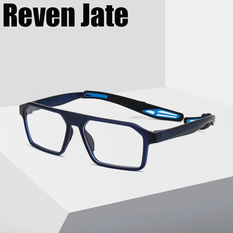 Reven Jate 1218 Glasses Frame Men Sport Style Eyeglasses Spectacles with Clear Transparent Lens Myopia Optical