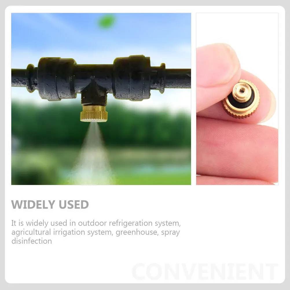 

12Pcs Brass Misting Nozzle Durable Rustproof Easy Install for Outdoor Cooling Irrigation System Misting Nozzle