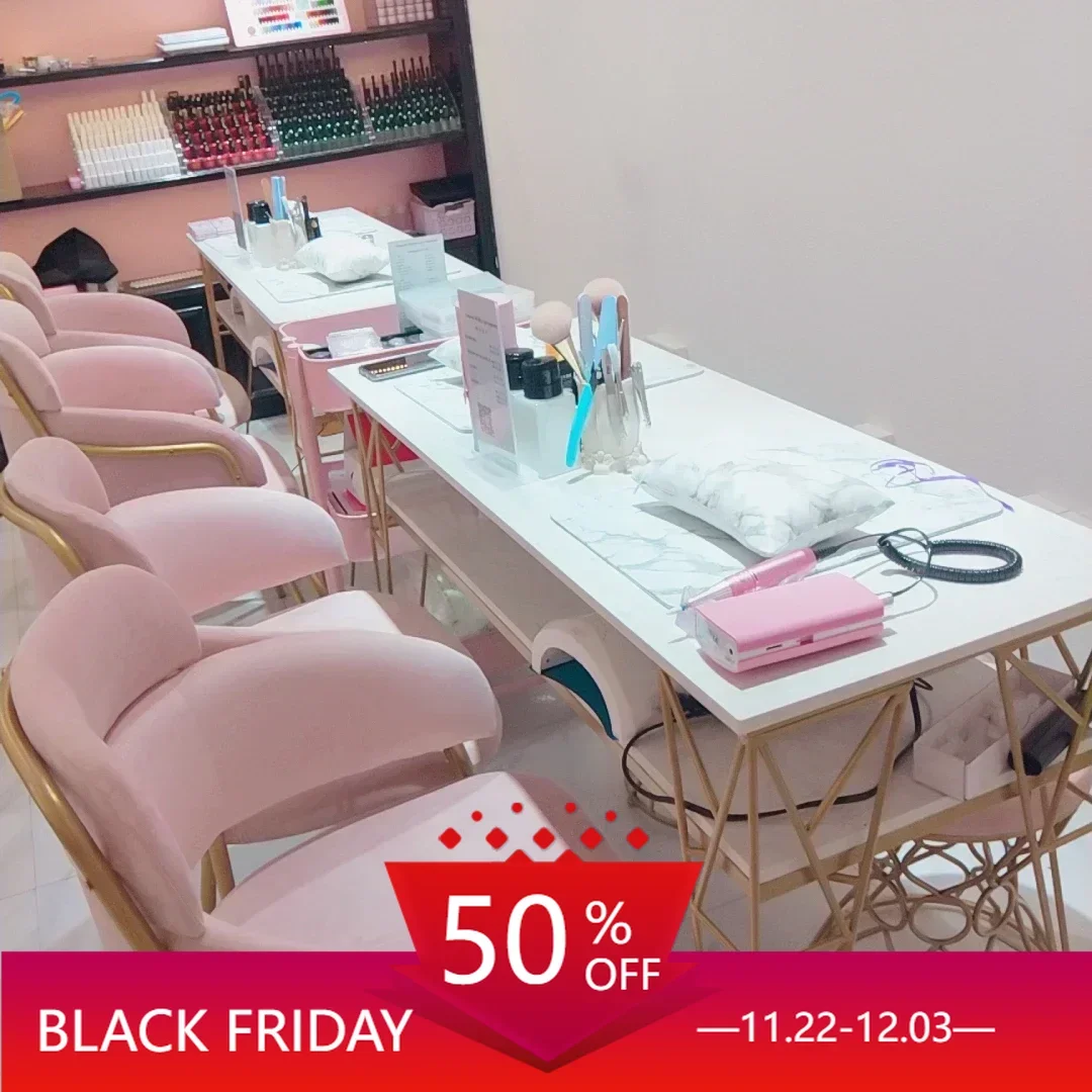 Professional Manicure Table Exquisite Beauty Makeup Receptionist Desk Nailtech Modern Nageltisch Nails Salon Furniture CY50NT