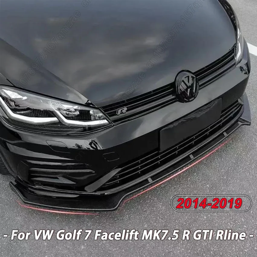 폭스 바겐 골프 7 페이스 리프트 MK7.5 R GTI Rline 2014-2019 MAX 스타일 자동차 앞 범퍼 스플리터 립 스포일러 디퓨저 가드 커버