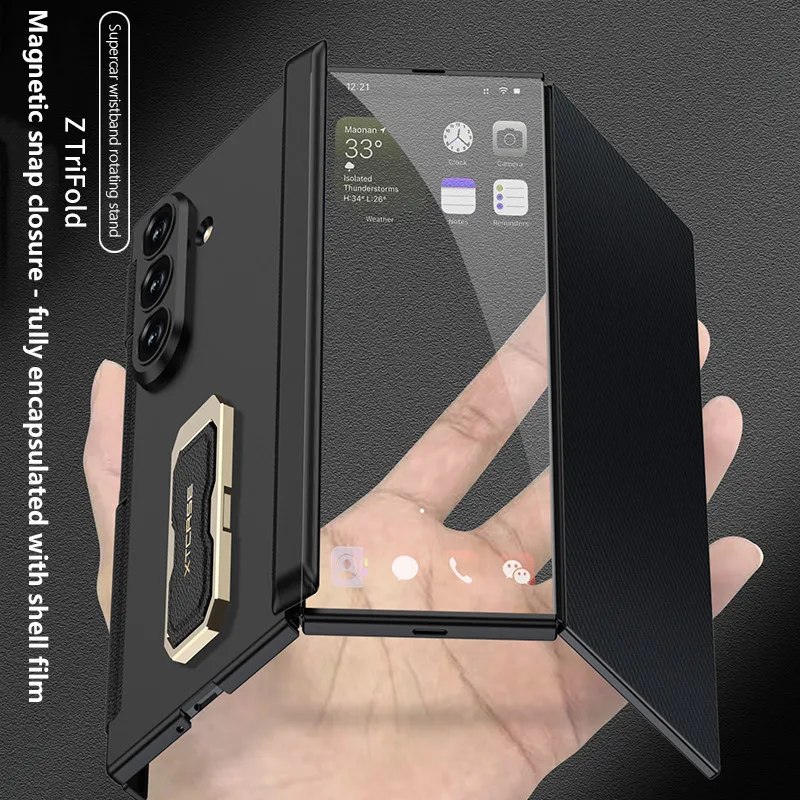 

Supercar Wristband Rotating Stand Case For Samsung Galaxy Z TriFold 5G Magnetic Folding Hinge All-included Protective Cover